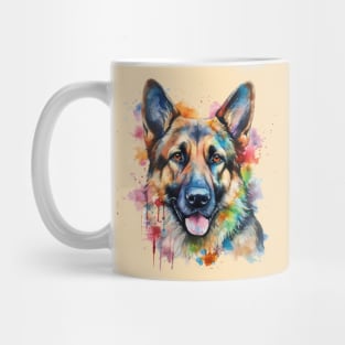 German Shepherd Bright Watercolor Mug